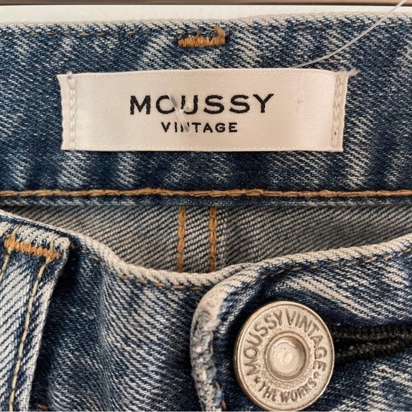 MOUSSY VINTAGE Ithan Distressed Raw Hem Ripped Ankle Mid-Rise Stretch Jeans 24 - Picture 6 of 15